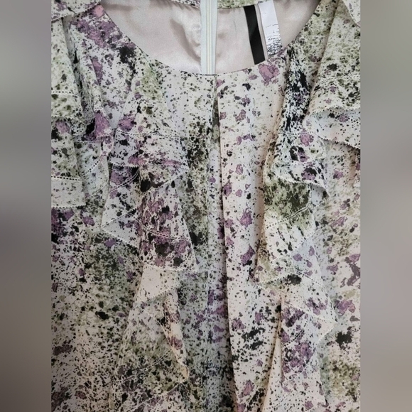 Kensie A-Line Ruffle Short Dress Colorful Lined XS Small - Picture 4 of 9